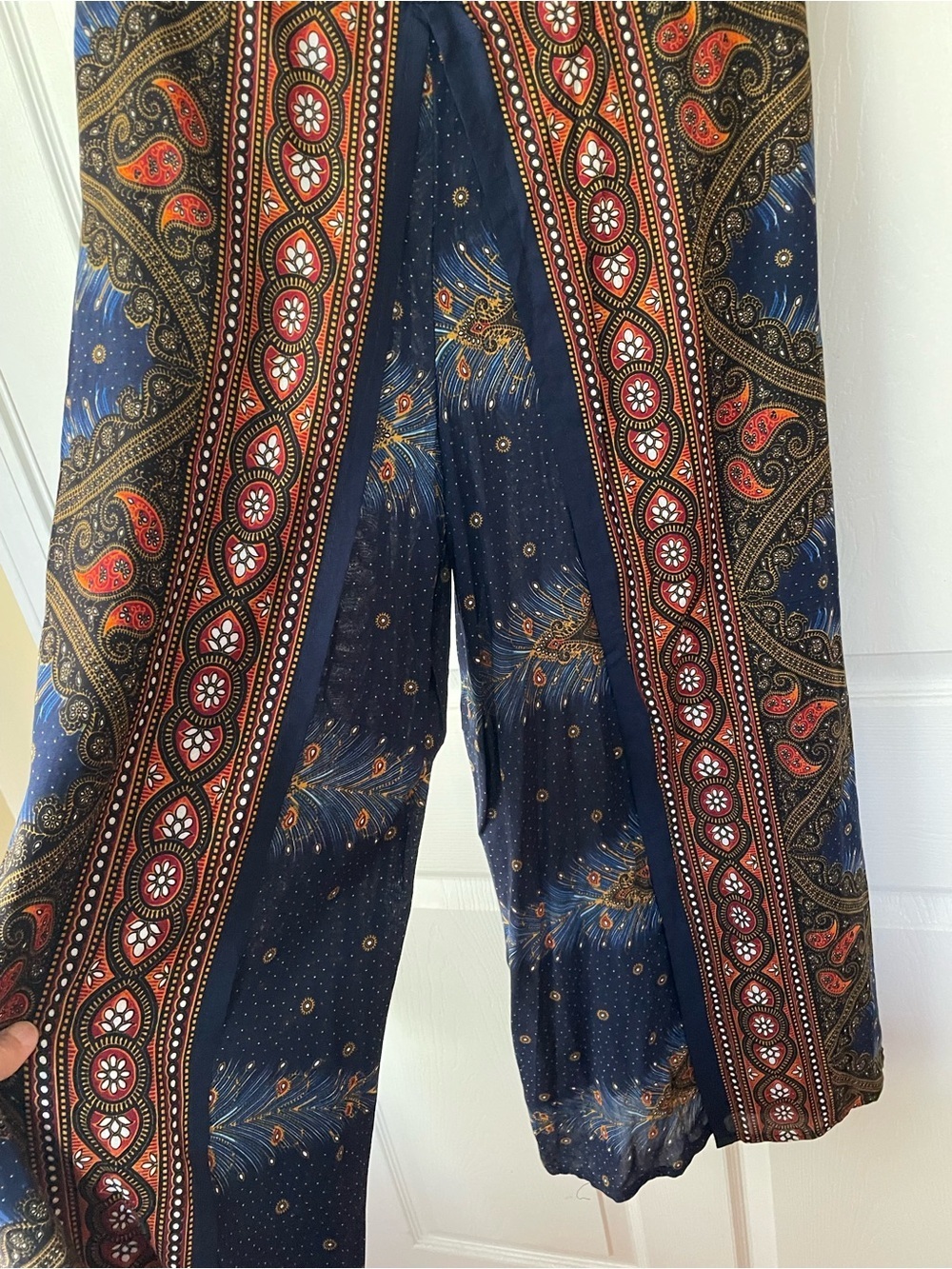 ✨Boho Witchy Festival Harem Pants S/M Navy Celestial Lounge 100% Rayon